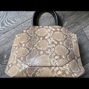 Auxiliary Snake Print Satchel with long strap
